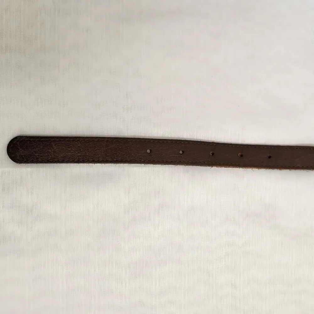 Banana Republic Belt Women's M Brown Genuine Leather Copper Chain Biker Belt